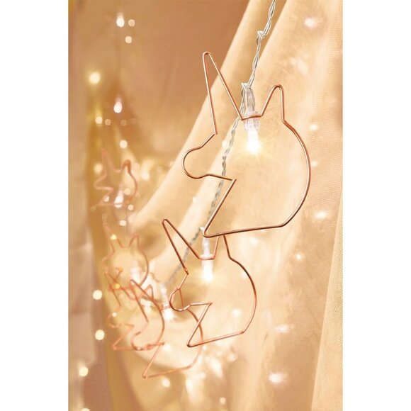 Merkury Innovations ROSE GOLD Metallic Fanciful Unicorn Light Strand (NIB) - Picture 1 of 5